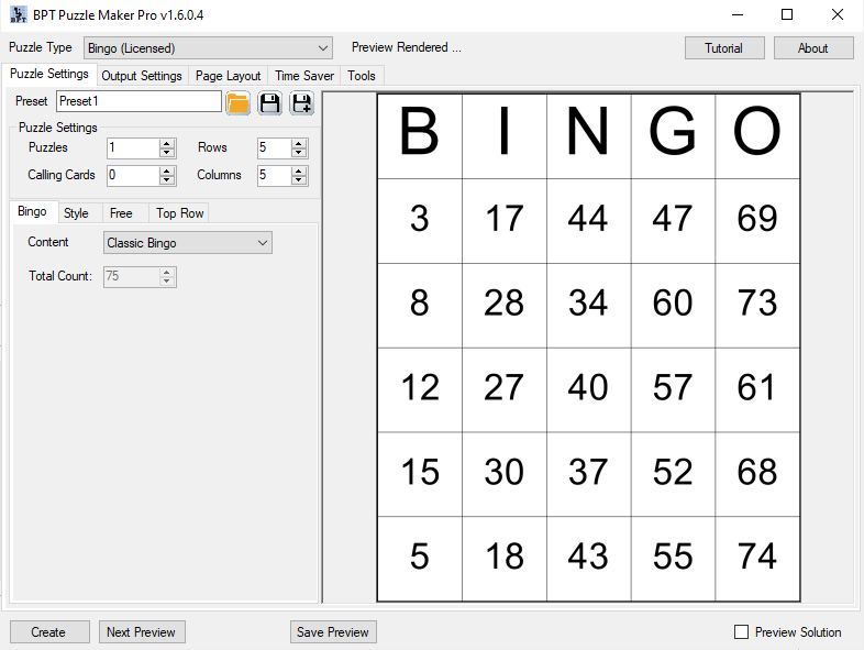 Puzzle Maker Pro - Bingo - BookPublisherTools